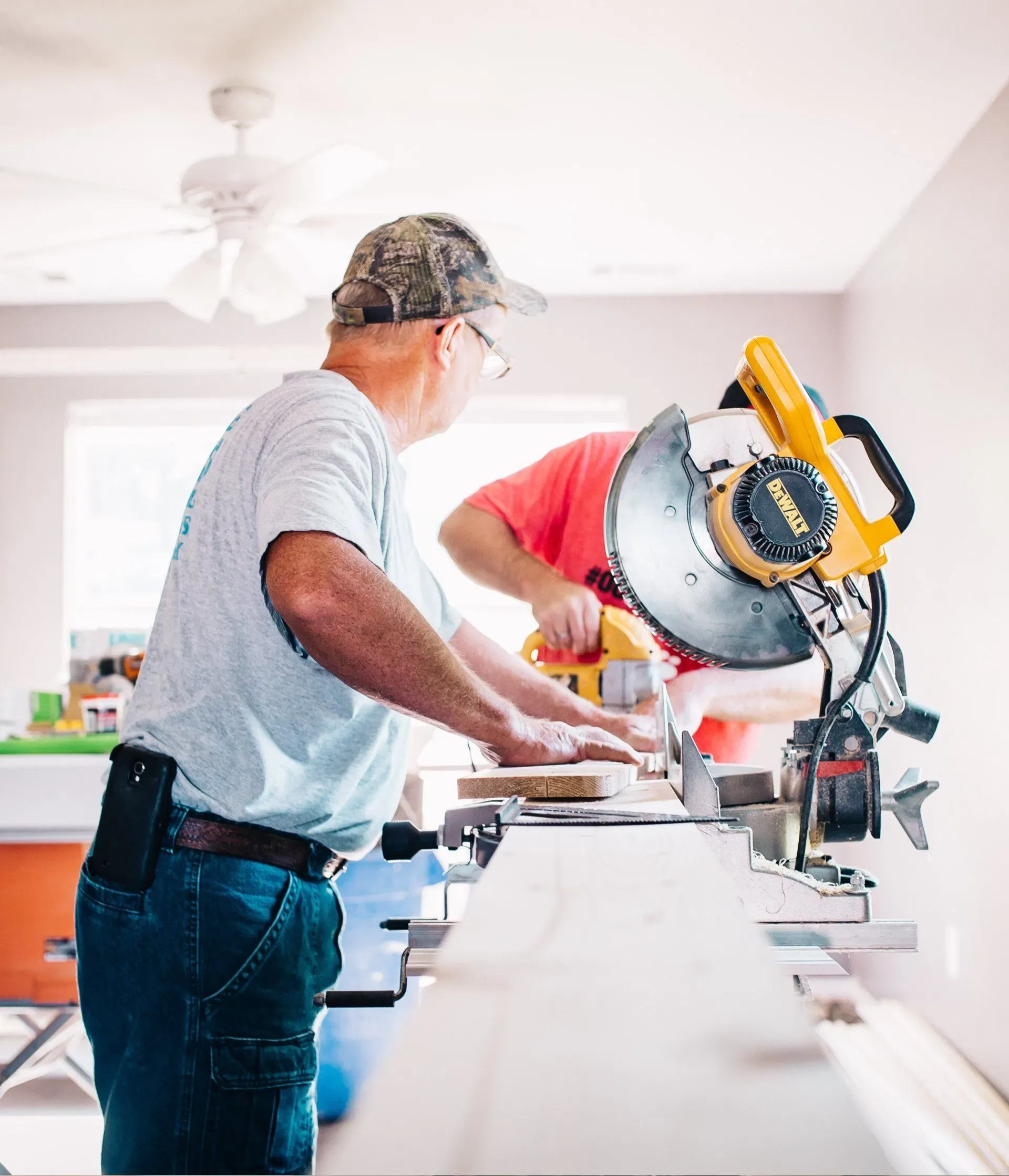 Precision carpentry during a home renovation