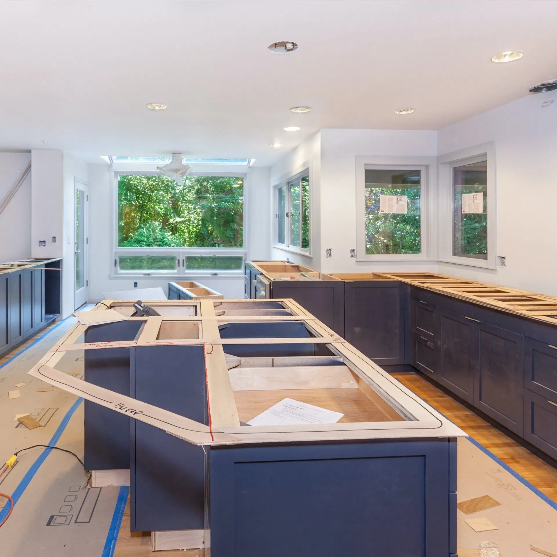 Renovation project with a view into a garden